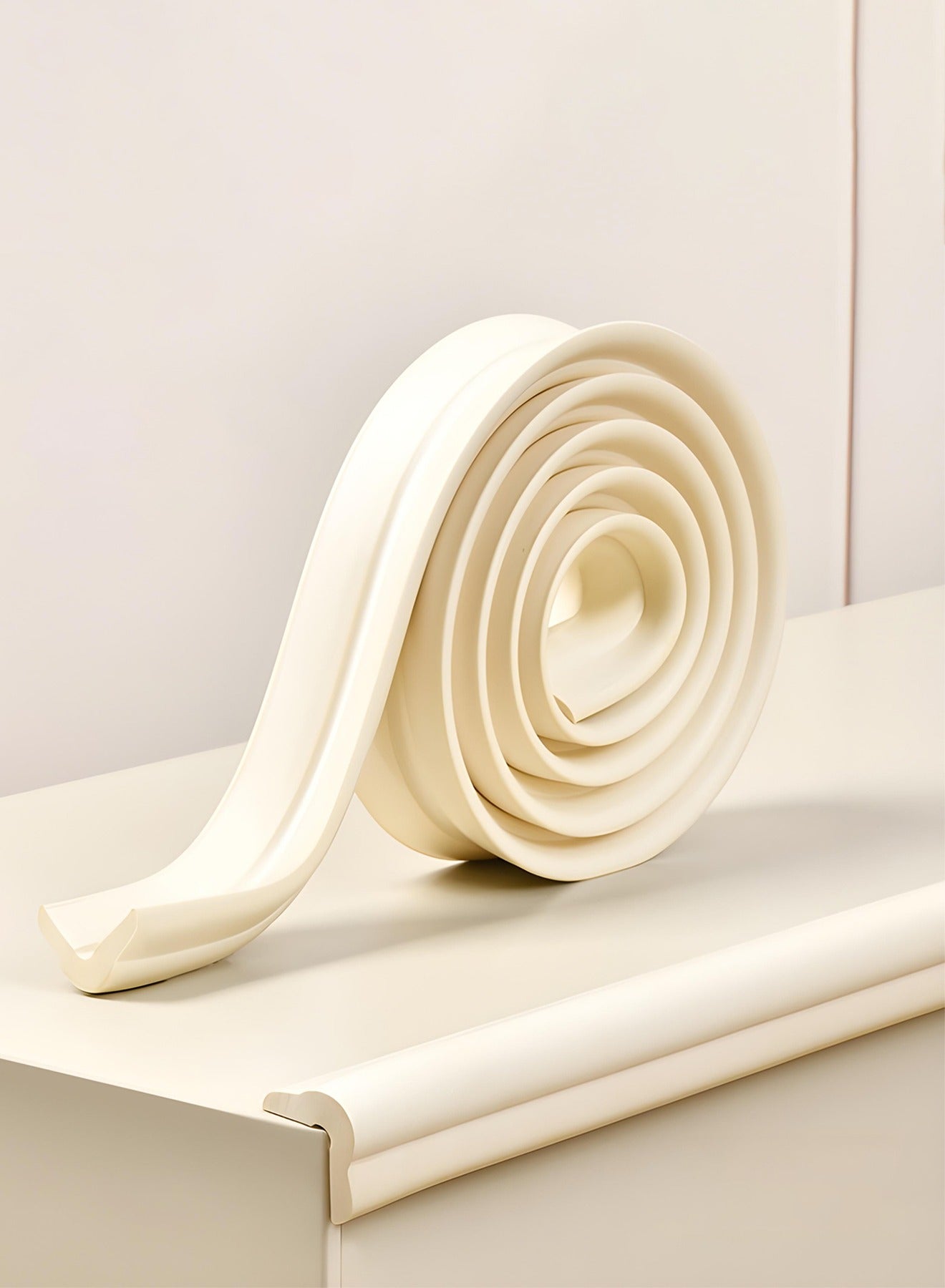 Baybee 6.5 ft Baby Proofing Edge & Corner Safety Guards for Kids | Child Safety Protector for Furniture Cushion | Extra Long 6.5Ft Edge | Safe Edge & Corner Cushion Beige