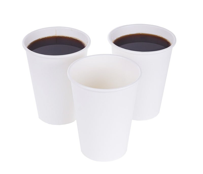 TashiBox 12 oz White Hot Drink Paper Cups - 120 Count - Disposable Paper Coffee Cups - Image 4