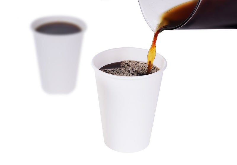 TashiBox 12 oz White Hot Drink Paper Cups - 120 Count - Disposable Paper Coffee Cups - Image 3