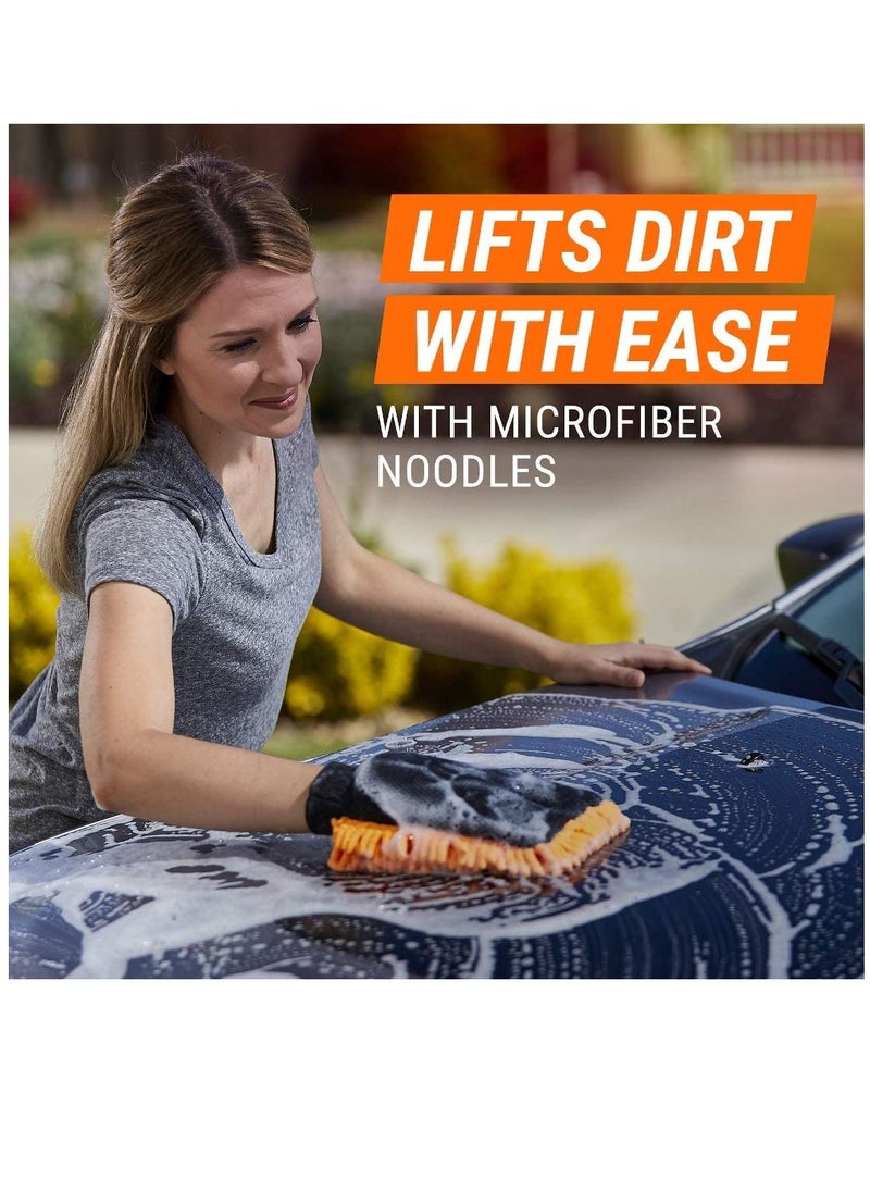Generic - Orange Double Side Car Cleaning Washing Mitt Gloves, Chenille Microfiber Wash Mitt Scratch Free, Ultra Absorbent Microfiber Mitt for Cars, Trucks, SUV, Boat , Motorcycle ,Kitchen (2 Pack, Large) - Image 1