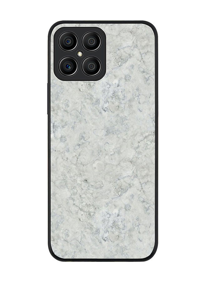 Stylizedd Rugged Black edge case for Honor X8 Slim fit Soft Case Flexible Rubber Edges Anti Drop TPU Gel Thin Cover - Marble Texture White - Image 1