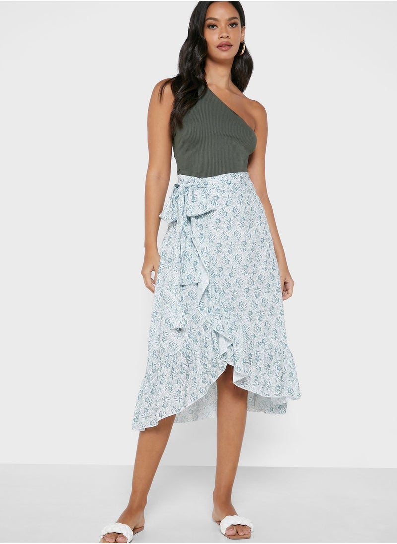 ELLA - Ditsy Print Wrap Skirt - Image 1