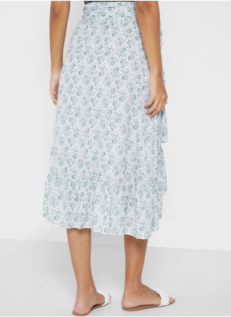 ELLA - Ditsy Print Wrap Skirt - Image 1