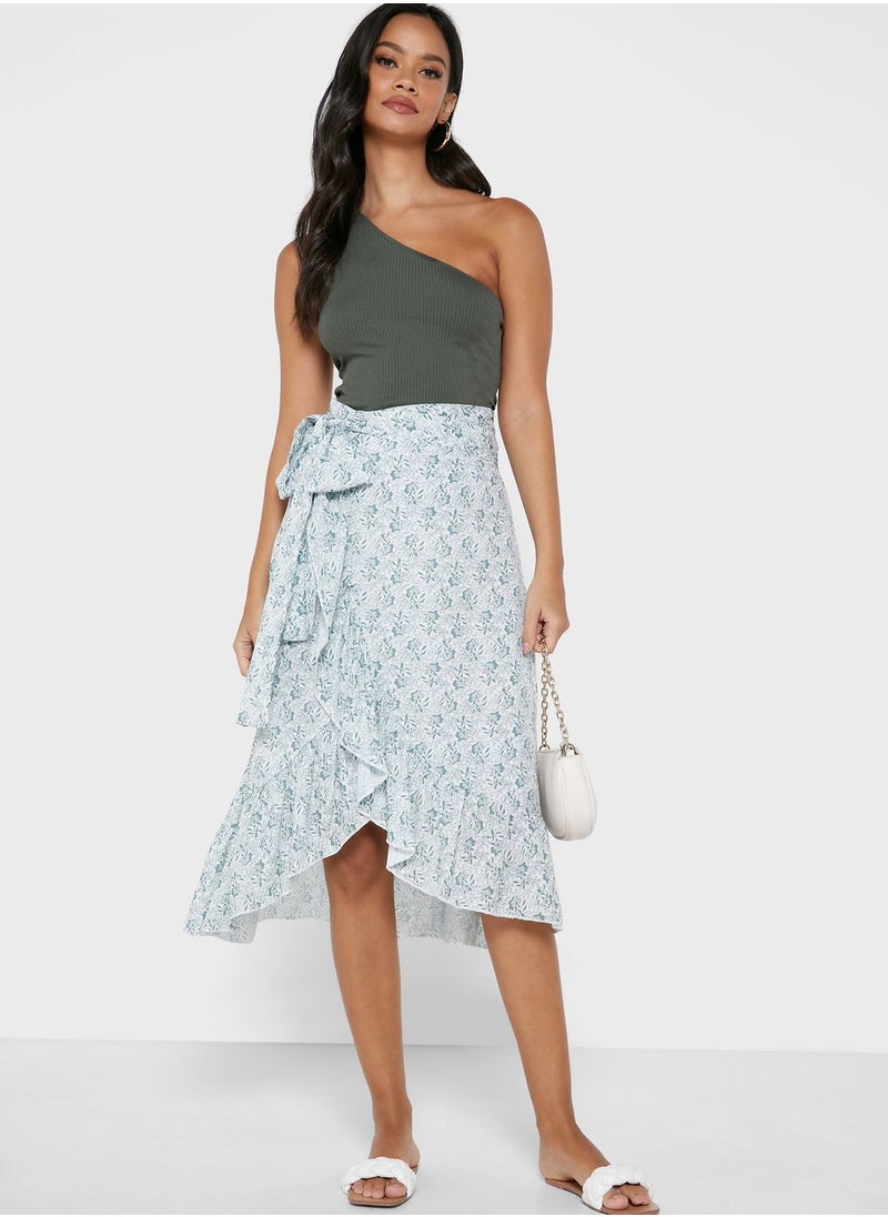 ELLA - Ditsy Print Wrap Skirt - Image 1