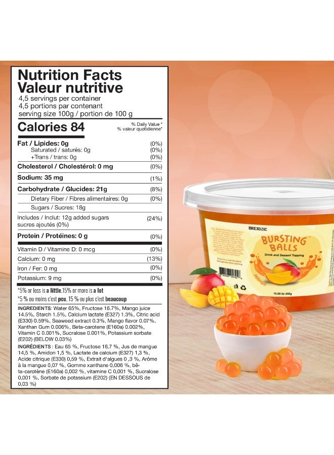 BREXONIC Mango Bursting Balls - Popping Boba Pearls - Image 2