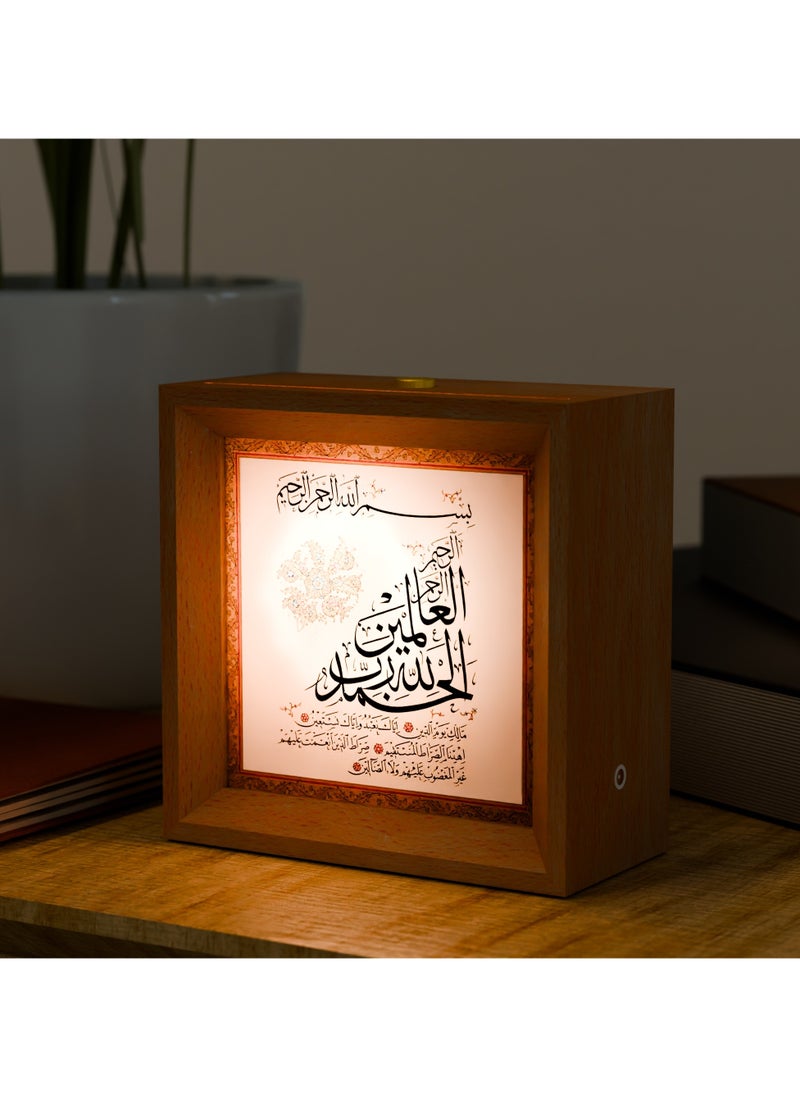 GALADUNE Wooden Night Light, Touch Control Table Lamp, Multi-Brightness with Continuous Dimming, Room, Holiday Party Decor, Replaceable Photo DIY Night Light Gift  - Image 1