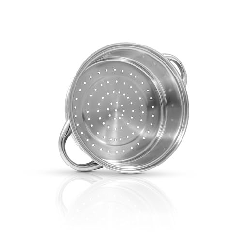 Pigeon Elantra Stainless Steel 2 Tier Steamer Pot Set with Glass Lid | Pasta,Momo/Modak Maker,Vegetable & Rice Steamer (20cm)|Capsulated Induction Bottom|ISI Certified - Image 5