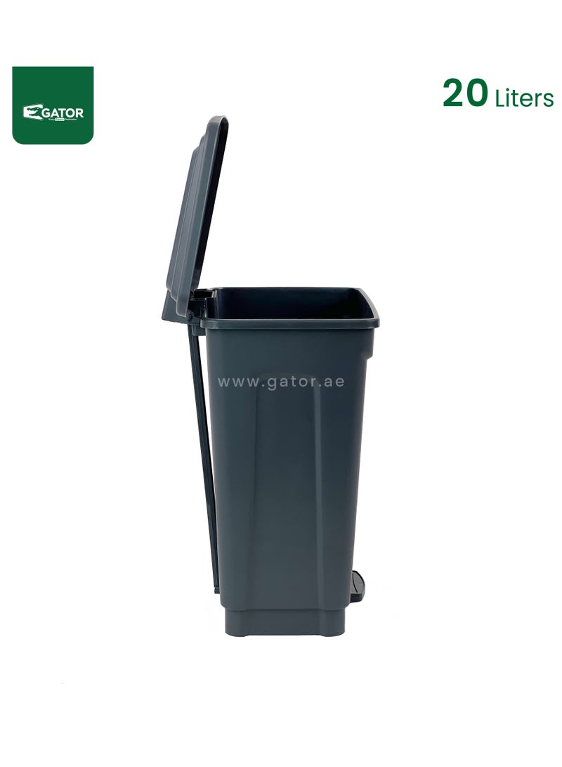 جاتور سلة مهملات بلاستيك جيتور تعمل بالدواسة سعة 20 لتر باللون الرمادي - Image 4