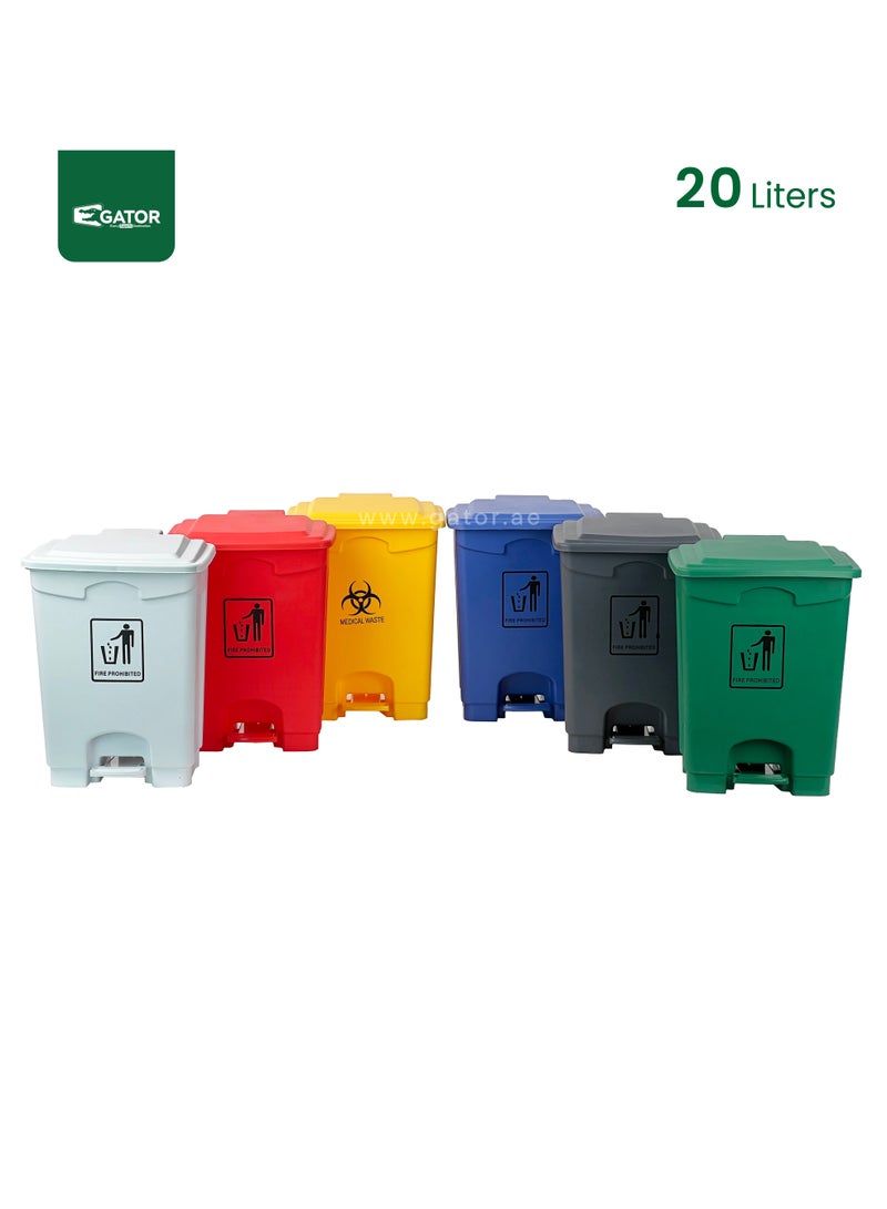 جاتور سلة مهملات بلاستيك جيتور تعمل بالدواسة سعة 20 لتر باللون الرمادي - Image 5