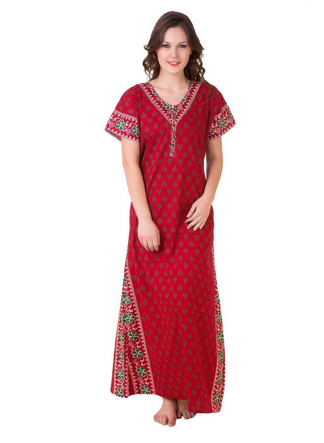 Masha - Masha Women's Cotton-Nighty Red - Image 1