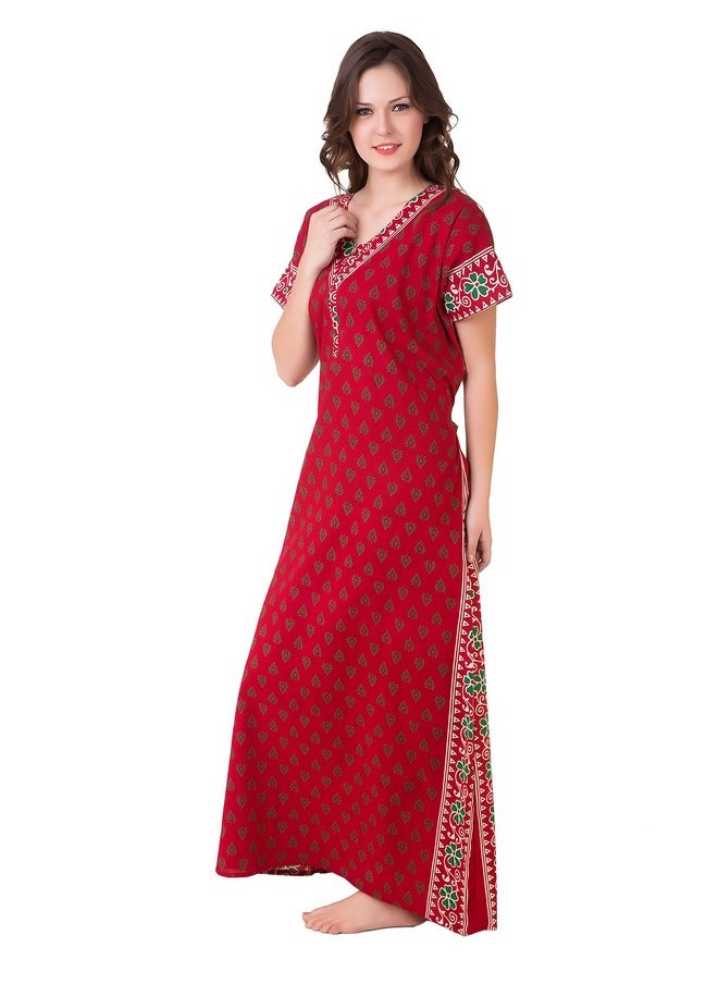 Masha - Masha Women's Cotton-Nighty Red - Image 1