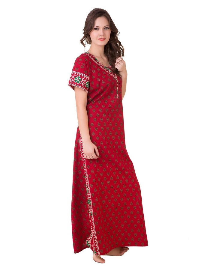 Masha - Masha Women's Cotton-Nighty Red - Image 1