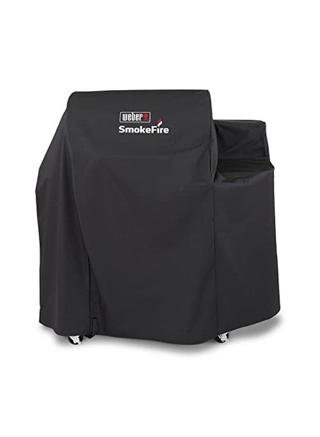 Weber Weber SmokeFire EX4 Wood Pellet BBQ Grill Heavy Duty Breathable Resistant to Water and Weather Polyester Cover with Fastening Straps, Black  - Image 4