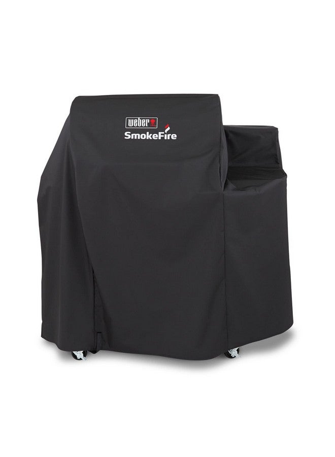 Weber Weber SmokeFire EX4 Wood Pellet BBQ Grill Heavy Duty Breathable Resistant to Water and Weather Polyester Cover with Fastening Straps, Black  - Image 1