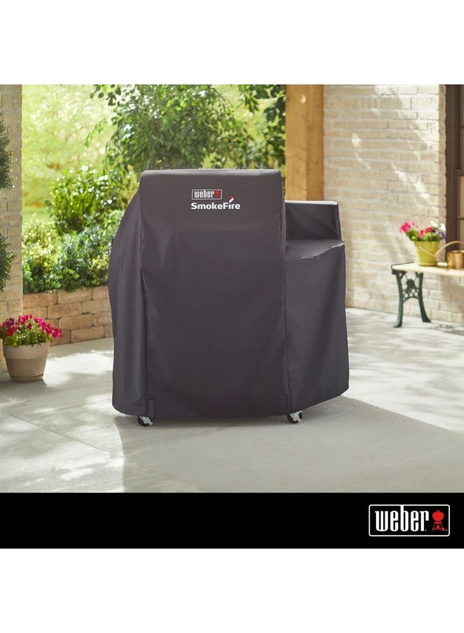 Weber Weber SmokeFire EX4 Wood Pellet BBQ Grill Heavy Duty Breathable Resistant to Water and Weather Polyester Cover with Fastening Straps, Black  - Image 2