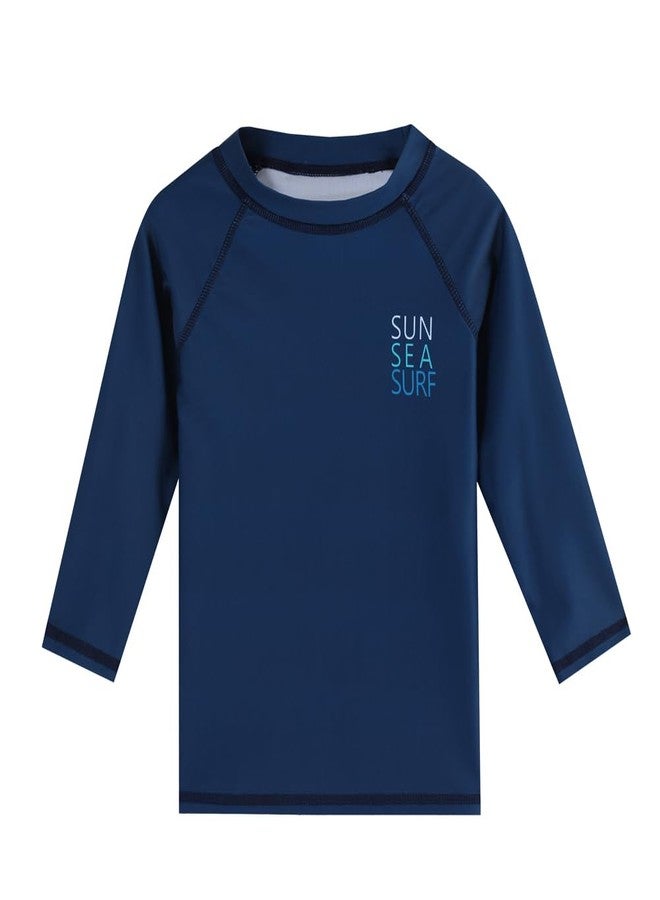 DNggAND Baby Boys Swimsuit Summer Beach Rash Guard Swimwear Two Piece Sunsuit with Sun Hat(Navy Tropical,18-24 Months) - Image 2