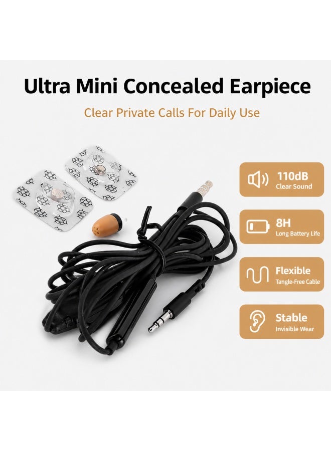 Wireless Mini Earphones Lightweight 110dB Clear Sound Black Concealed Earpiece Headset for Mobile Phone - Image 1