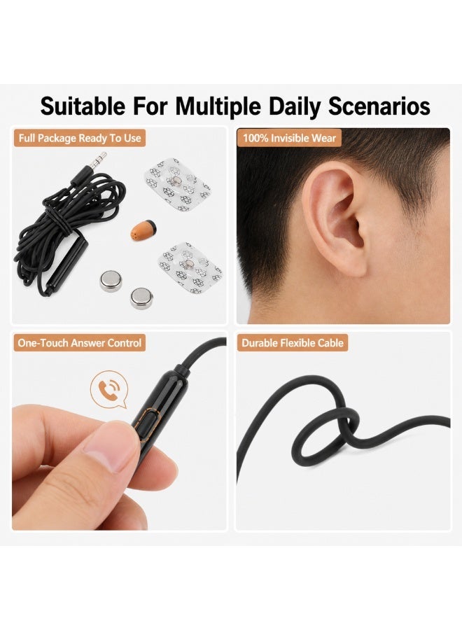 Wireless Mini Earphones Lightweight 110dB Clear Sound Black Concealed Earpiece Headset for Mobile Phone - Image 5