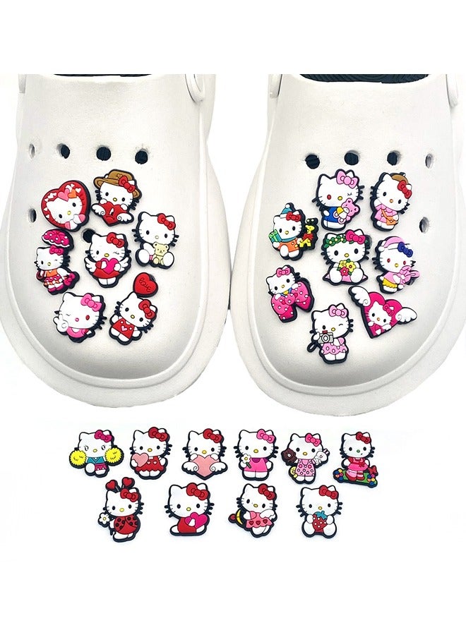 هالو كيتي Hellokitty 25 قطعة من سحر تزيين أحذية كروكس، أحذية ساحرة كرتونية لطيفة ساحرة لأحذية Crocs Hole Hole، للأطفال الأولاد والبنات والرجال والنساء في الحفلات - Image 1
