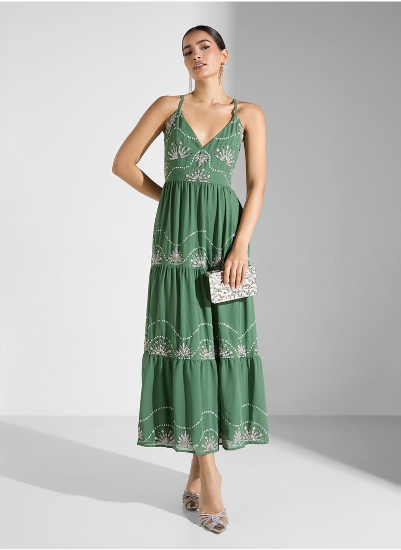 Maya - Embellished Strappy Cami Dress - Image 1