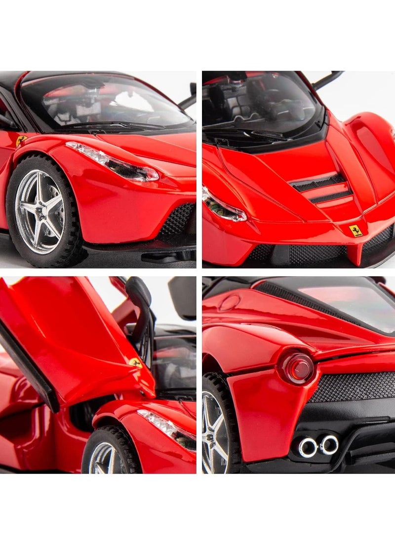 1:32 Ferrari model diecast car Sportscar Race Car Model Toy for Kids Boy Girl or Adult Ideas Gift, Pull Back Toy Car Alloy Diecast Vehicle w/Sound & Light, for Ferrari Lovers or Child (Red) - Image 4