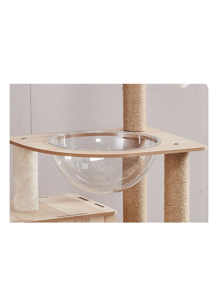 Generic - Modern Cat Tree for Large Cat, Wood Cat Tower Heavy Duty with Scratch Post for Indoor Big Cats, 178CM Extra Tall Cat Condo Sturdy Frisco Castle with Clear Bowl for Kittens Maine 10KGs - Image 1