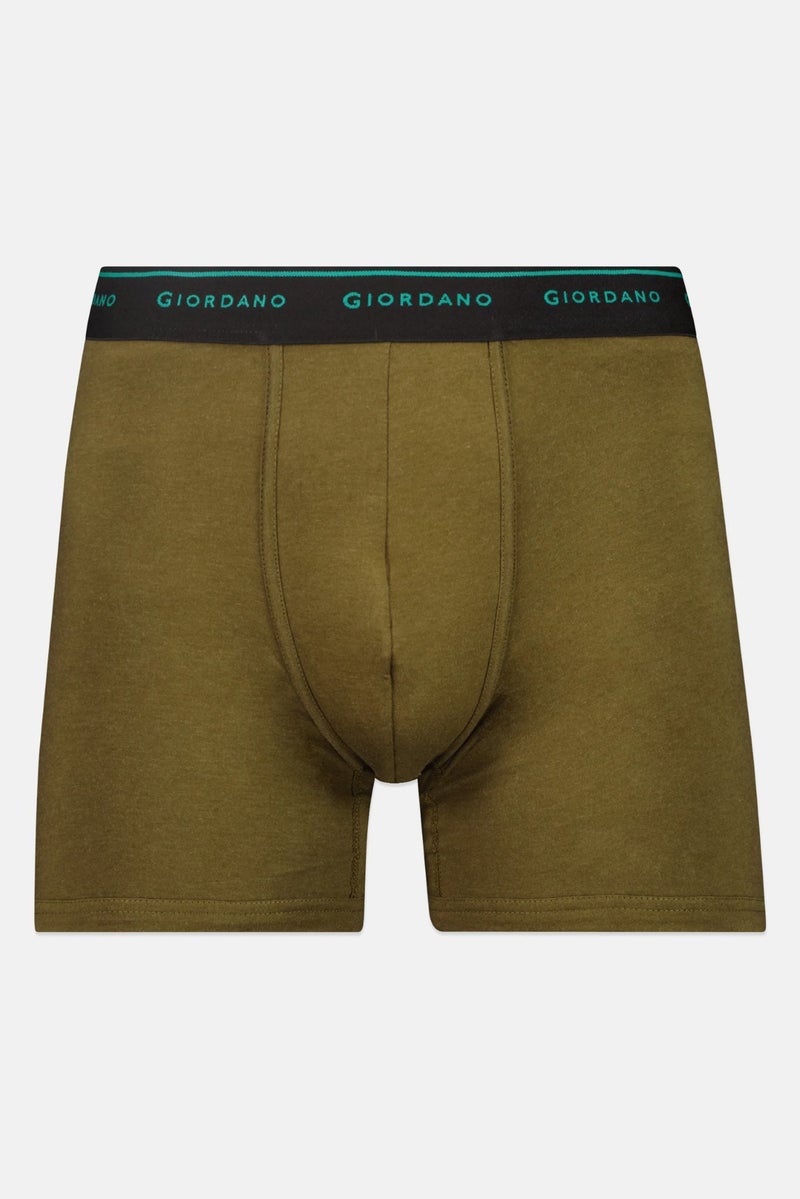 GIORDANO شورتات رجالية من قطعتين بشعار العلامة التجارية، زيتوني - Image 2