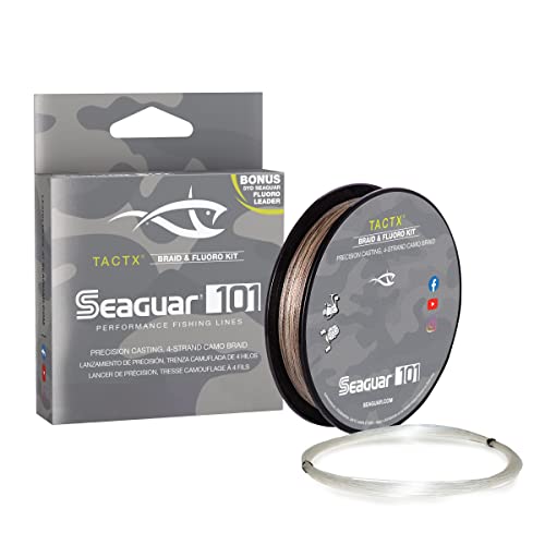 Seaguar 101 TACTX Braided Camo Fishing Line Fluoro Kit with Free 5lb Leader 50lbs 300yds Break StrengthLength 50TCX300 - Image 1