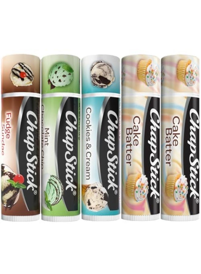 ChapStick Lip Care Bundle â€“ Ice Cream Classics + Cake Batter Lip Balm, 0.15 Oz Ea (5 Piece Set) - Image 1