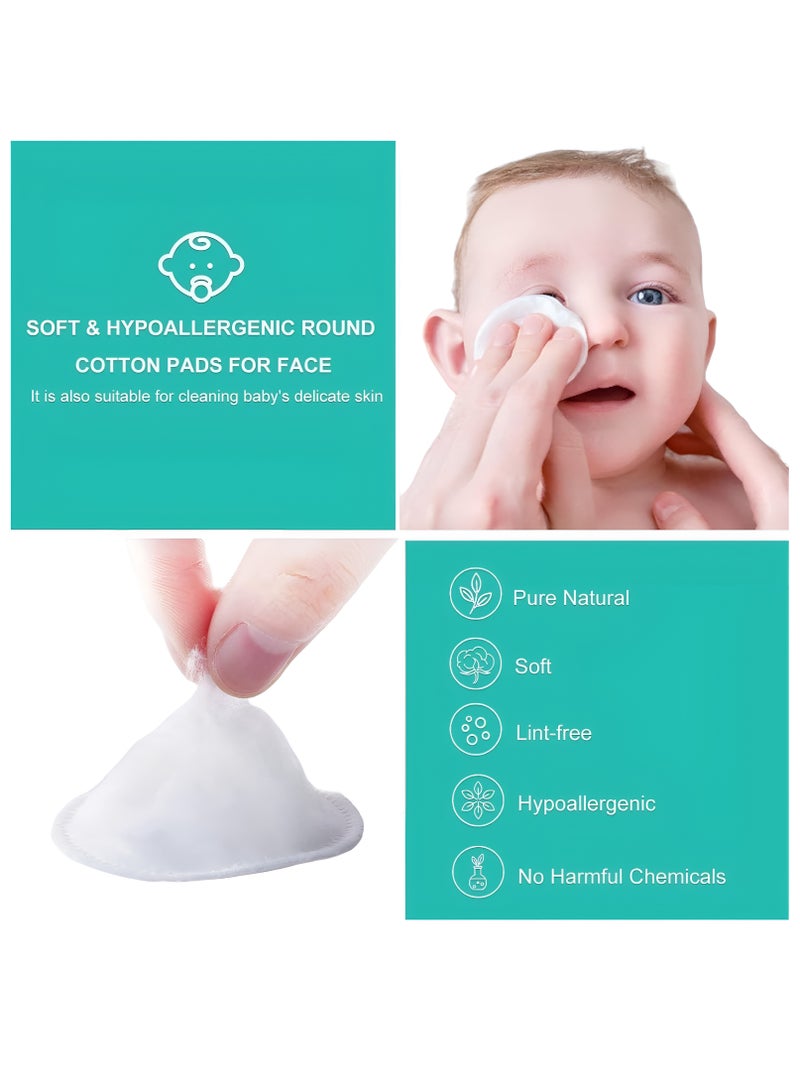 فيندكس قطن فاخر للوجه، وسادات إزالة المكياج - عبوة من 300 قطعة، وسادات قطنية نقية 100% للوجه، قطع قطنية دائرية لتنظيف البشرة، وسادات مكياج - Image 4