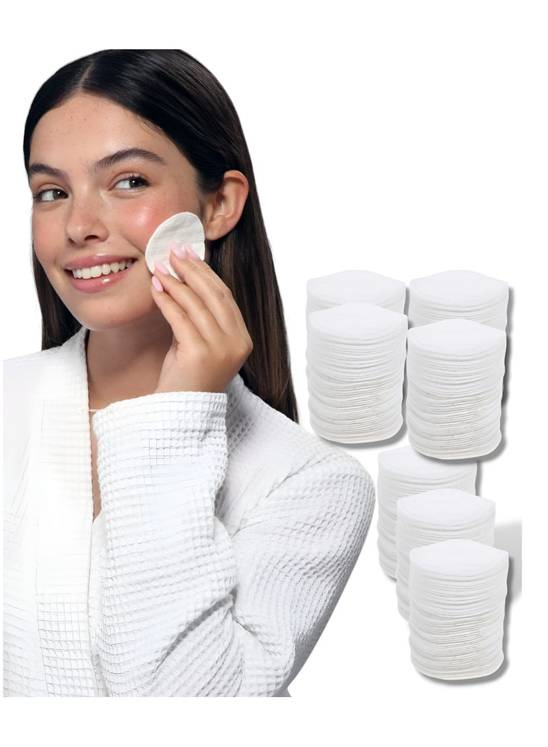 فيندكس قطن فاخر للوجه، وسادات إزالة المكياج - عبوة من 300 قطعة، وسادات قطنية نقية 100% للوجه، قطع قطنية دائرية لتنظيف البشرة، وسادات مكياج - Image 1