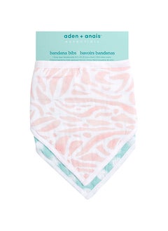 aden + anais Pack of 2 Essentials Bandana Baby Bib, 100% Cotton Muslin  - Image 1