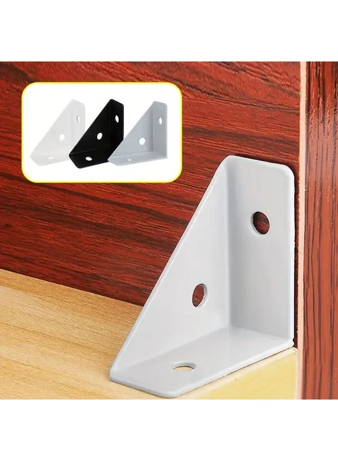 12 Pcs Heavy Duty Metal Corner Brackets Gray Scratch Impact Resistant For Enhanced Furniture Support Perfect For Cabinets Shelves And Bed Frames - Image 1