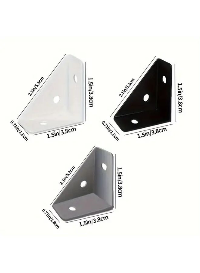 12 Pcs Heavy Duty Metal Corner Brackets Gray Scratch Impact Resistant For Enhanced Furniture Support Perfect For Cabinets Shelves And Bed Frames - Image 2