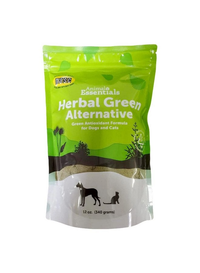 Animal Essentials Herbal Green Alternative for Dogs & Cats - Super Greens Powder Herbal Supplement with Spirulina, Antioxidants, Chlorophyll - 12 Oz - Image 1