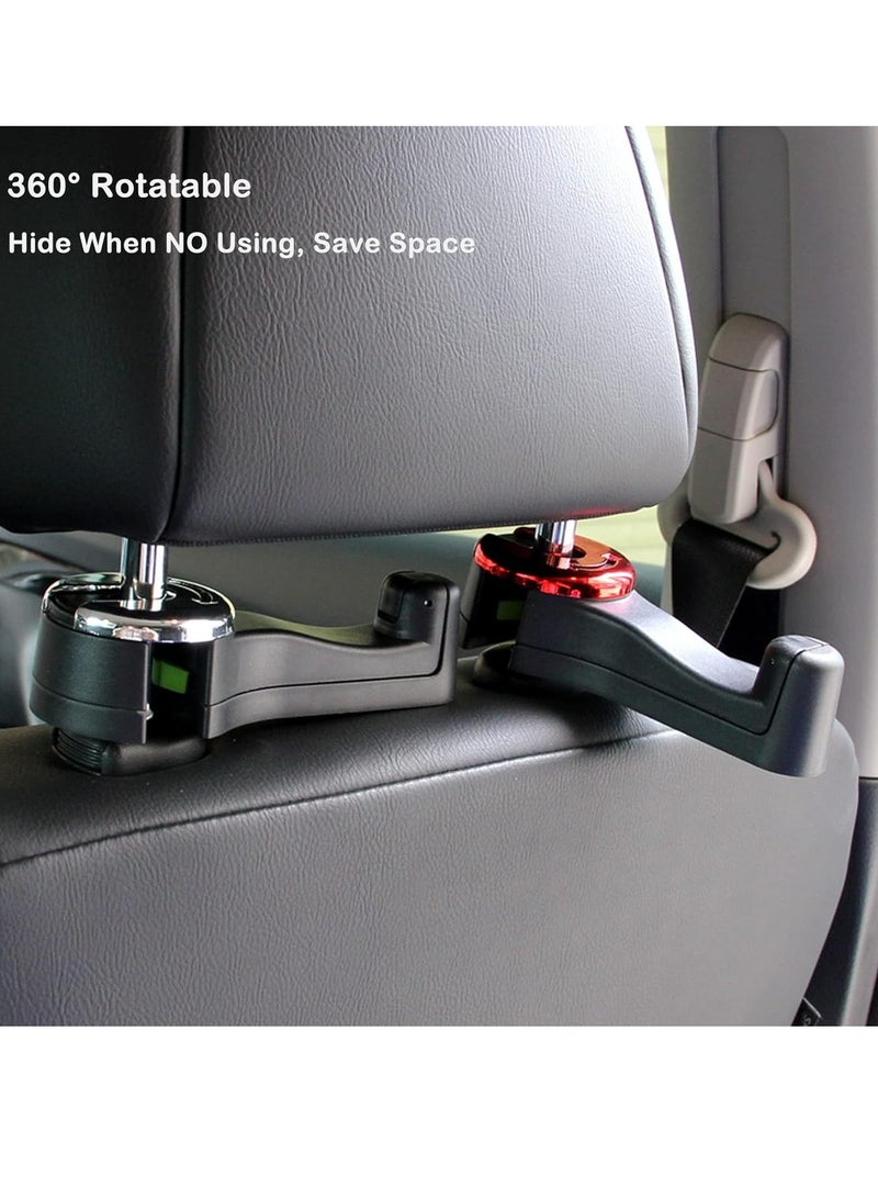 Loquat 2 in 1 Car backseat Headrest Hidden Hook with Phone Holder, Vehicle Car Backseat Headrest Hanger Storage Organizer(Silver-2 Pack) - Image 5