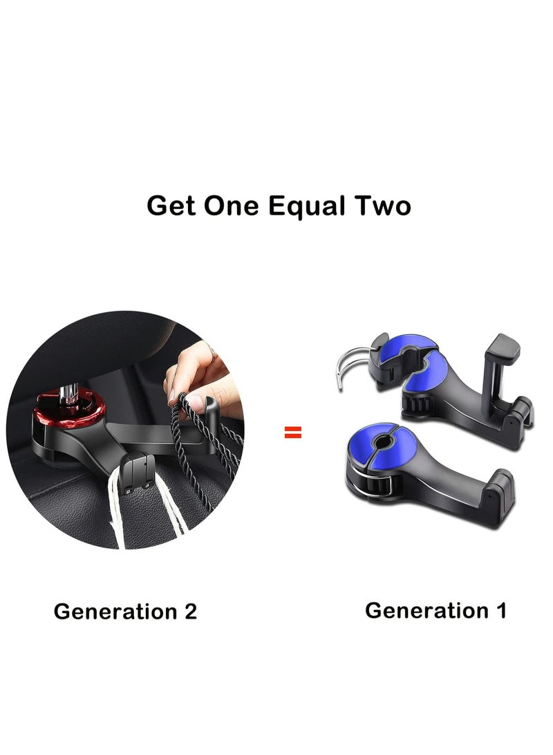 Loquat 2 in 1 Car backseat Headrest Hidden Hook with Phone Holder, Vehicle Car Backseat Headrest Hanger Storage Organizer(Silver-2 Pack) - Image 2