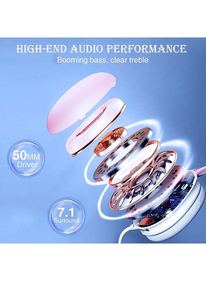 أولا سماعة ألعاب AULA USB مع ميكروفون للكمبيوتر الشخصي، سماعة رأس بإضاءة خلفية RGB بألوان قوس قزح، صوت محيطي افتراضي 7.1، مشغل 50 مم، سدادات أذن ناعمة الذاكرة، سماعة رأس سلكية للكمبيوتر المحمول والكمبيوتر المكتبي، أخضر، S505 - Image 5