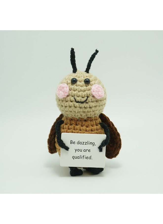 Generic - Wool Crocheted Sunflower Potted Hand-knitted Doll Active Potato Bee Ornaments Custom-Color:Pink Flower Cactus White Potted Plant - Image 1
