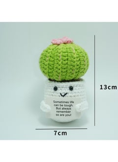 Wool Crocheted Sunflower Potted Hand-knitted Doll Active Potato Bee Ornaments Custom-Color:Pink Flower Cactus White Potted Plant