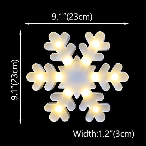 Vicila Snowflake Marquee Sign Christmas Lights, LED Night Lights Table & Wall Lamp for Bedroom, Kids' Room, Nursery Room, Home, Christmas Decorations - White Snowflake - Image 5