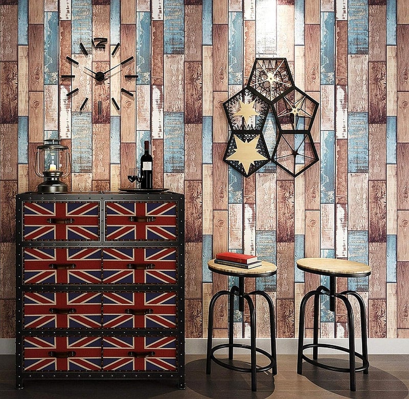 wolpin Wall Sticker Wallpaper Plank Distressed Vintage Look (45 x 300 cm) Wardrobe, Cabinets Stylish Design, Brown - Image 2