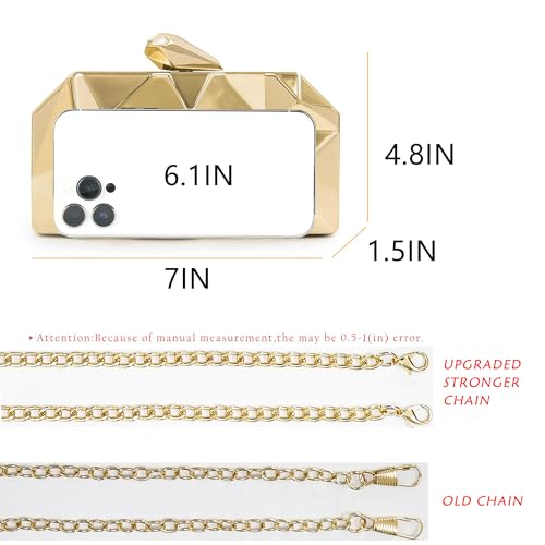 Milisente Women's Clutch Purses Metallic Bridal Party Geometric Evening Clutches Bags Cocktail Formal Handbags - Image 3