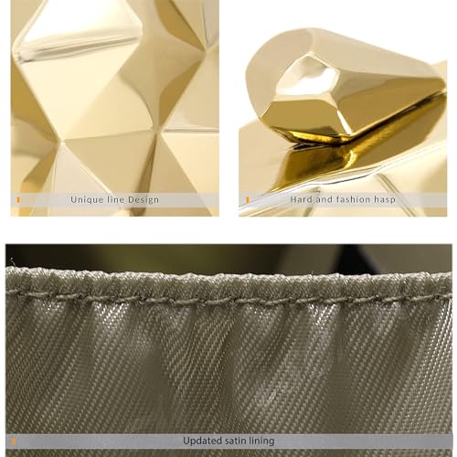 Milisente Women's Clutch Purses Metallic Bridal Party Geometric Evening Clutches Bags Cocktail Formal Handbags - Image 5