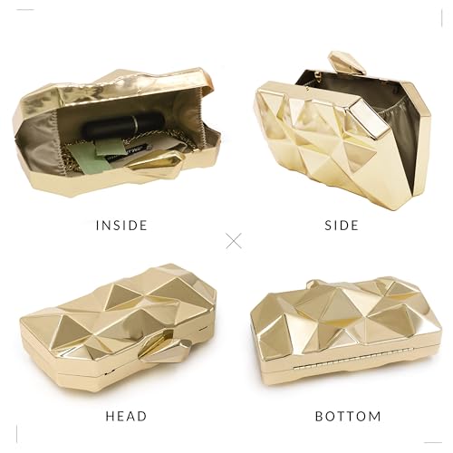 Milisente Women's Clutch Purses Metallic Bridal Party Geometric Evening Clutches Bags Cocktail Formal Handbags - Image 4