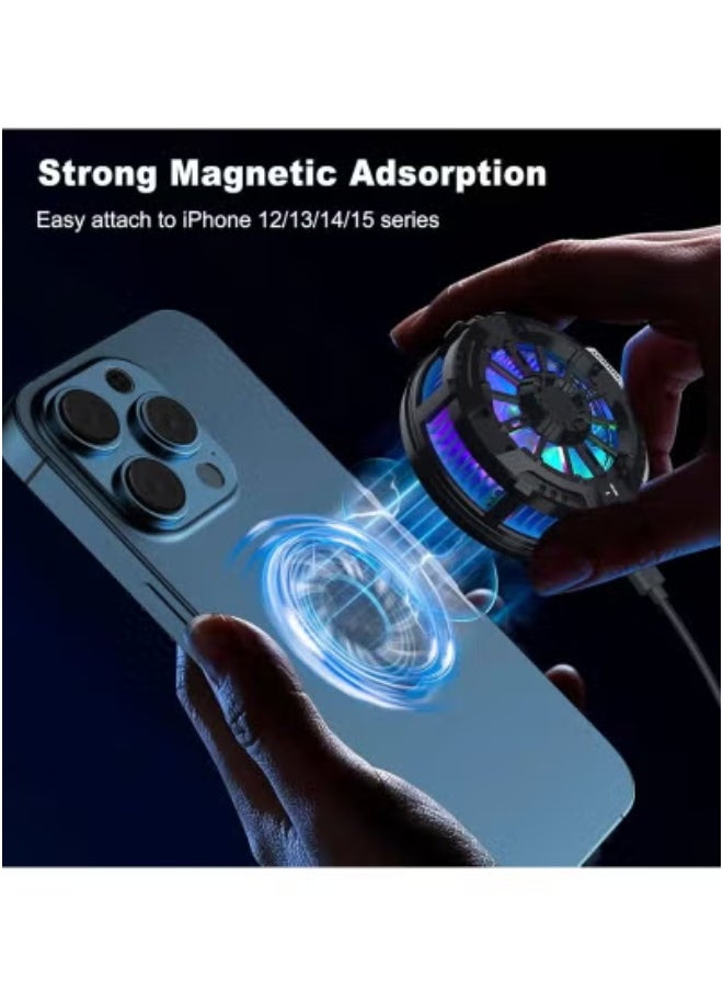 TIGER Magnetic Semiconductor Mobile Phone Cooler – Ultra-Fast Smartphone Cooling Fan with Real-Time Temperature Display – USB-Powered Heat Dissipation System with Magnetic Attachment for Gaming – Silent Operation, Lightweight & Compatible with Android and iPhone Devices  - Image 2