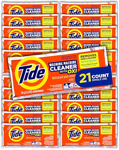 Tide Washing Machine Cleaner by Tide, Washer Machine Cleaner with Oxi for Front and Top Loader Washer Machines, Deep Cleaning Residue & Odor Eliminator, 21 Month Supply - Image 1