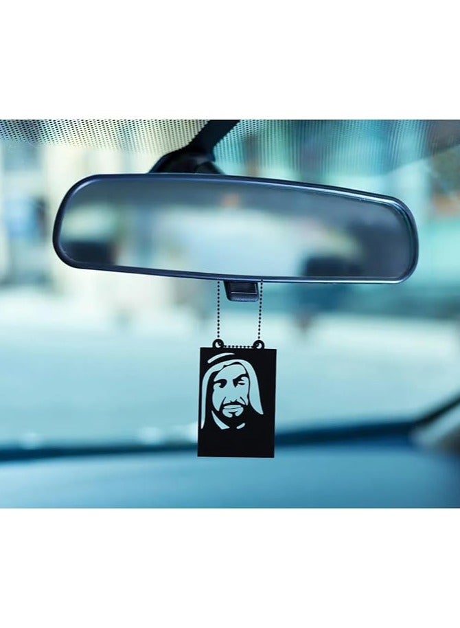 MIRFA Rearview Mirror Hanging Pendant - Wood - Black (HH Sheikh Zayed Bin Sultan Al Nahyan)  - Image 1