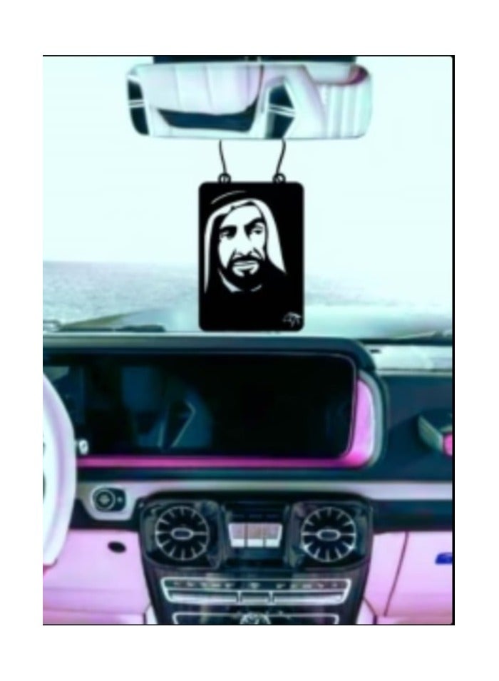 MIRFA Rearview Mirror Hanging Pendant - Wood - Black (HH Sheikh Zayed Bin Sultan Al Nahyan)  - Image 2