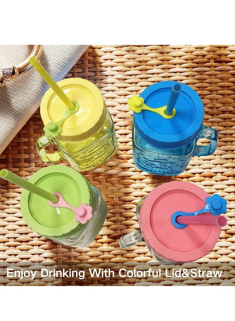 KASTWAVE Mason Jar Lids with Straw Hole/Plastic Straws/Silicone Stoppers/Silicone Rings/Cleaning Brush, BPA Free Plastic Canning Lids, Great for Drinking & Food Storage(26 Pack)  - Image 3